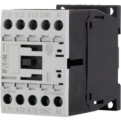 Eaton Контактор EATON DILM9-01(230V50HZ, 240V60HZ), 276725 - 3 полюса, 380 V 400 V, 4 kW, 1 NC, 230 V 50 Hz, 240 V 60 Hz, AC работа, Винтови клеми (276725)