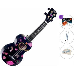 Mahalo Heart Standard SET Heart Black Сопрано укулеле (MA1HE-BK-STANDARD-SET)
