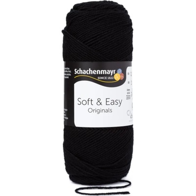 Schachenmayr Soft & Easy 00099 Black Плетива прежда (9807353-00099-SCHACHENMAYR)