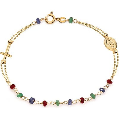 iZlato Forever zlatý náramek růženec se simulovanými drahokamy IZ11220