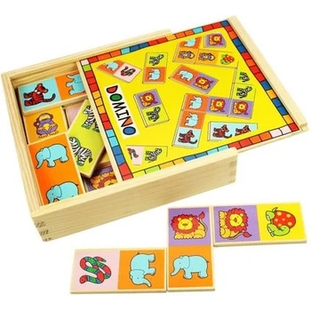 Bigjigs Toys - Дървено домино Животни