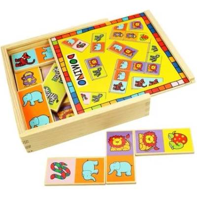 Bigjigs Toys - Дървено домино Животни