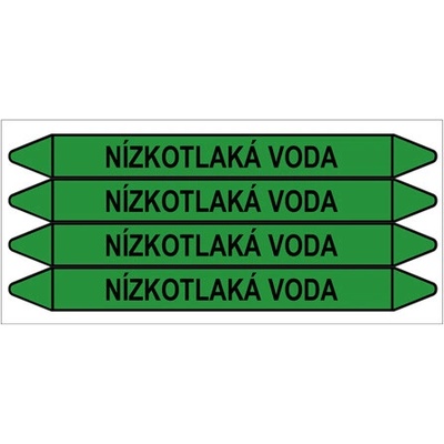 Značení potrubí, nízkotlaká voda,4 ks, 250 × 26 mm PZ 008718