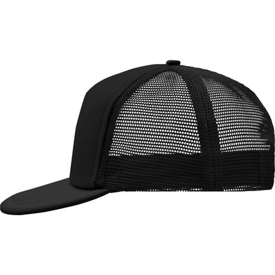 Myrtle Beach 5 panelová síťovaná s plochým kšiltem MB 6207 black-black