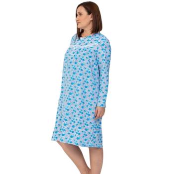 Макси нощница със сини рози и бели цветя