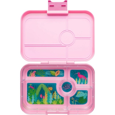 Yumbox Кутия за обяд TAPAS XL 5 1 л, розов / джунгла, пластмаса, Yumbox (YBCPIII202310JP)