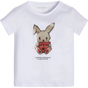 Image 1 of GUESS Бяла тениска с къс ръкав със златисто зайче Guess