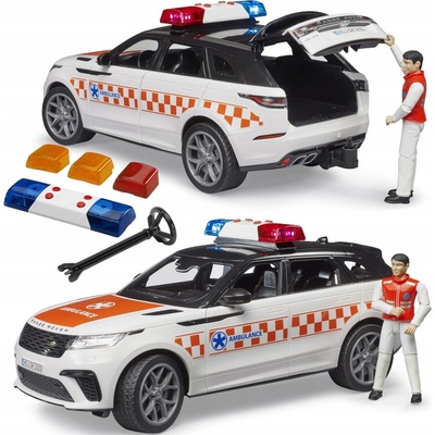 Bruder 2885 Záchranné zdravotnícke vozidlo Range Rover Velar s vodičom