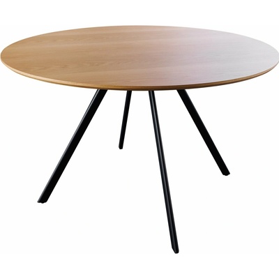 Anvicti Kulatý jídelní stůl ATELIER 120 cm přírodní černá dubová dýha JS46572