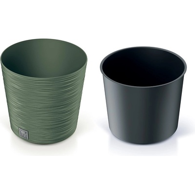 PROSPERPLAST FURU ROUND Kvetináč 30 cm zemito zelený