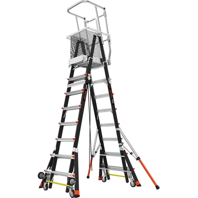 Little Giant Ladder Телескопична стълба от фибростъкло с регулируем кош cage - adjustable - работна височина 6.07 метра (18515-240)