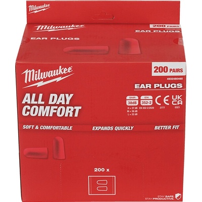 Milwaukee Penové zátky do uší 200 párov 4932480465