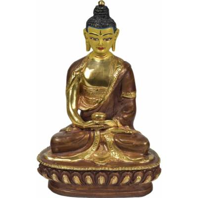 Sanu Babu Buddha Amitabha, kovová soška, zlaceno, 10x8x14cm
