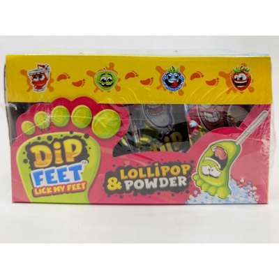 Johny Bee Dip feet ovocné lízátko ve tvaru nohy s oranžádou 48 x 9 g