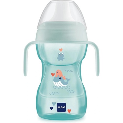 MAM hrnek na učení Fun to drink cup modrý 270 ml