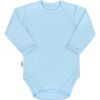 NEW BABY Dojčenské bavlnené body s dlhým rukávom New Baby Pastel modré