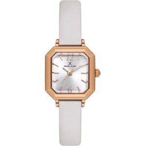 Daniel Klein DK. 1.13946-5 Дамски часовник, бял| Premium серия | Сив циферблат, Кожена каишка Часовници