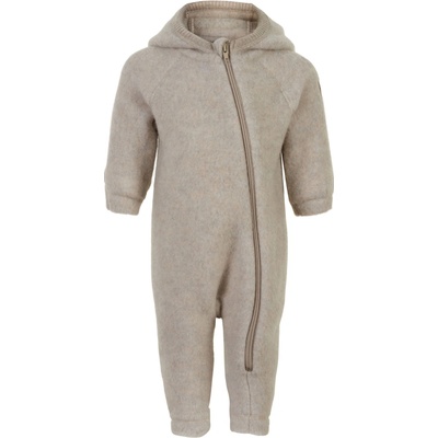 Mikk Line kojenecký vlněný merino overal Melange Offwhite