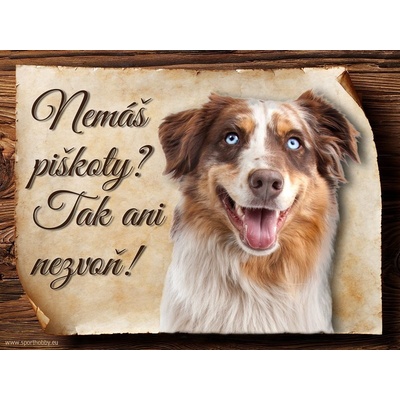 Sport hobby Cedulka Australský ovčák Piškoty CP187 20 x 15 cm