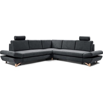 Laski L-образен разтегателен ъглов тапициран диван avesta с място за съхранение, антрацит (lk0016)