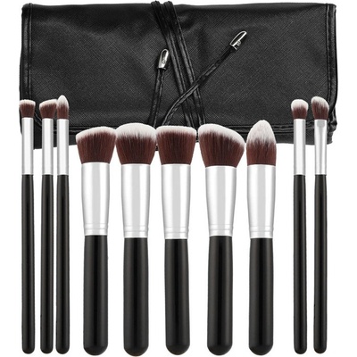 Mimo Makeup Brush Set Kabuki Black 10 ks sada štetcov