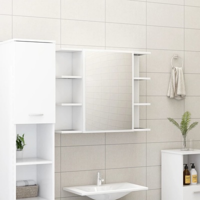 vidaXL Koupelnová skříňka se zrcadlem bílá 80 x 20,5 x 64 cm kompozit