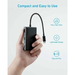 Anker Мултифункционален USB-C хъб за свързване на допълнителна периферия (черен) - Anker 332 5-in-1 USB-C Hub (A8356H11)