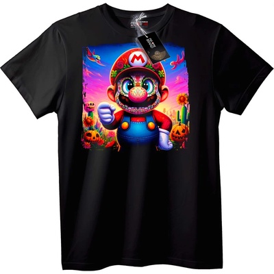 NOONEBRAND Тениска Mario Захарен скелет - 2XL, Black