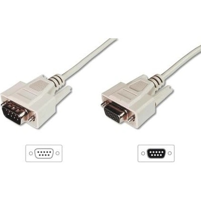 ASSMANN Kabel D-Sub 9pin zásuvka D-Sub 9pin vidlice 5m šedá AK-610203-050-E