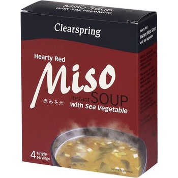 Clearspring Instantná Miso polievka s riasami Miso polievka červená 4 x 10 g