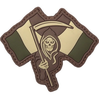 Gumená nášivka 101 Inc vlajka French Reaper - hnedá
