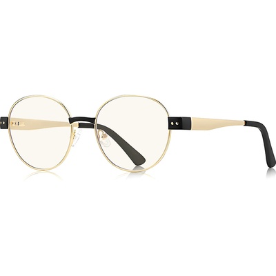 Techsuit Очила за компютър Techsuit Anti-Blue Light Glasses Reflex PC (3175) - дамски, кръгли - Златист / Черен