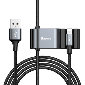 Baseus USB кабел с Lightning конектор и 2xUSB-A порта (150 см) - Baseus Special Data Cable for Backseat (Lightning + USB) (CALHZ-01) (черен) (CALHZ-01)