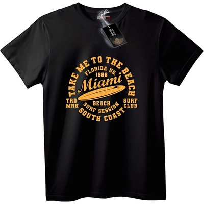 NOONEBRAND Тениска Miami Beach Сърф 1986 - L, Black