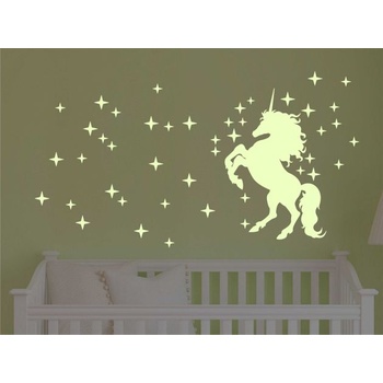 Светещи стикери за стена Еднорог със звезди (1410)