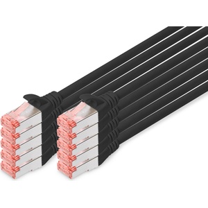 ASSMANN LAN cable Cat 6 - 5 m - 10 pieces - S/FTP shielded - black - DK-1644-050-BL-10 (DK-1644-050-BL-10)