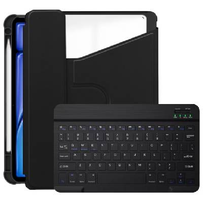 Въртящ се калъф 360° с клавиатура и място за Apple Pencil за iPad Pro 11" (2024/2025) - черно (78169)