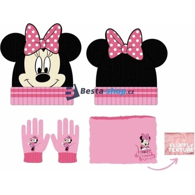 dívčí zimní set Minnie čepice rukavice šála