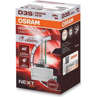 XENONOVÁ VÝBOJKA D3S OSRAM 42V 35W PK32d-5 NIGHT BREAKER LASER +220% více světla 66340XNN – Zbozi.Blesk.cz