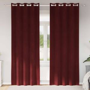 Pure Line Home Кадифени завеси в цвят бордо с метални халки, 2 бр. , 140 x 260 см - zalegloto - 70,02 лв