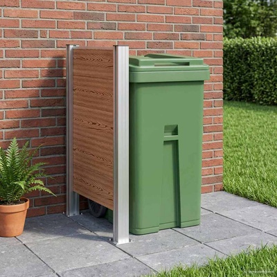 vidaXL Оградка за кошче Кафяво 85 x 12 x 115 см Алуминий и WPC (42039179)