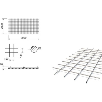 Kari síť s okem 100/100 mm, 2x3 m, průměr 10 mm (KZ60)