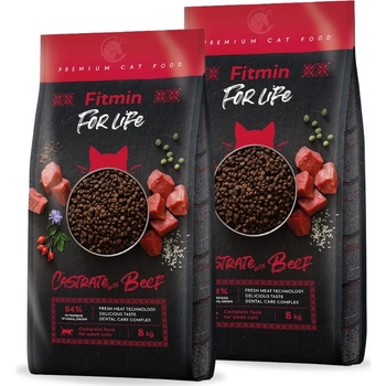 Fitmin For Life Cat Castrate Beef 2 x 8 kg