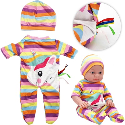 Woopie Royal Sada oblečení pro panenku Overal Body Jednorožec Čepička 43-46 cm