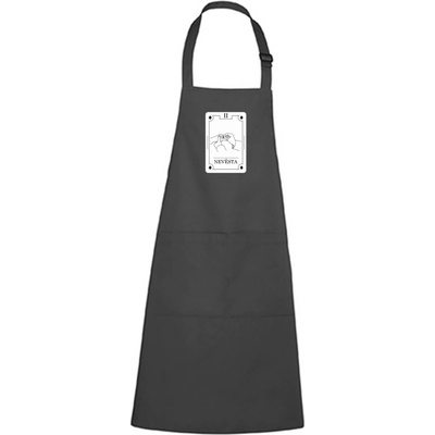 Dobrý Triko Zástěra s potiskem Nevěsta tarot Antracitová