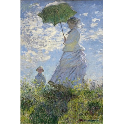 Plagát, Obraz - Žena so slnečníkom - Madame Monet a jej syn, Claude Monet, 61 × 91.5 cm