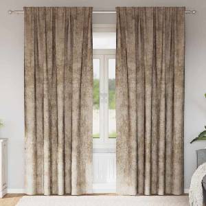 Pure Line Home Кадифени завеси в цвят таупе с комбиниран перделък, 2 бр. , 140 x 245 см