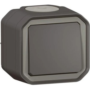 Legrand Девиаторен ключ моноблок за открит монтаж цвят Антрацит IP55 Plexo New - 069761L (069761L)