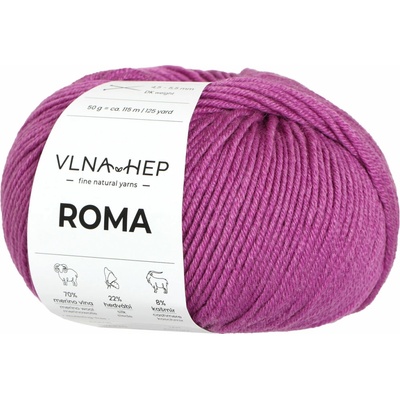 Vlna-hep Příze Roma - luxusní přírodní příze - kašmír, merino vlna, hedvábí Roma: 132370 Purple Wine