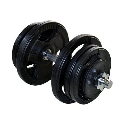 FitnessLine Jednoruční nakládací činka s pogumovanými kotouči 24,5 kg